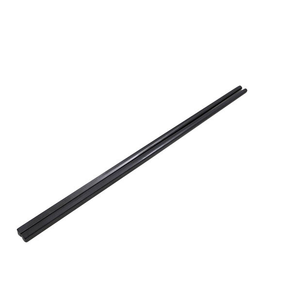 A pair of long black Elite Global Solutions melamine chopsticks.