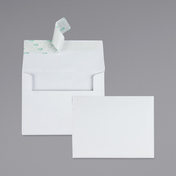 Quality Park 10740 #5 1/2 4 3/8" x 5 3/4" White Greeting Card / Invitation Envelope with Redi-Strip Seal - 100/Box