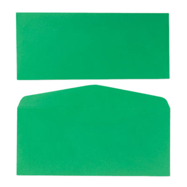 Two green Quality Park business envelopes.