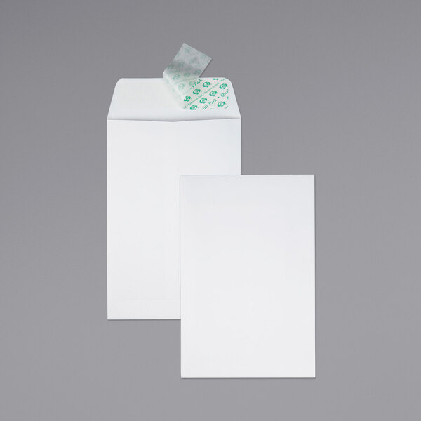 Quality Park 44182 #55 6" x 9" White File Envelope with Redi-Strip Seal - 100/Box