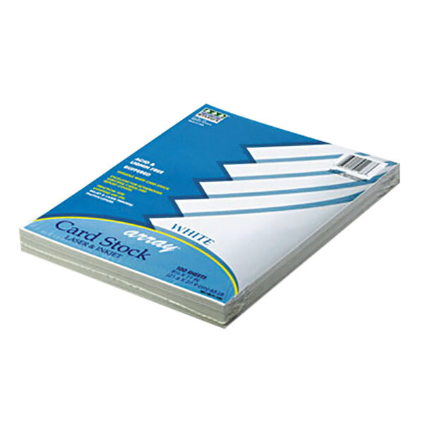 Pacon 101188 Array 8 1/2" x 11" White Pack of 65# Card Stock- 100 Sheets