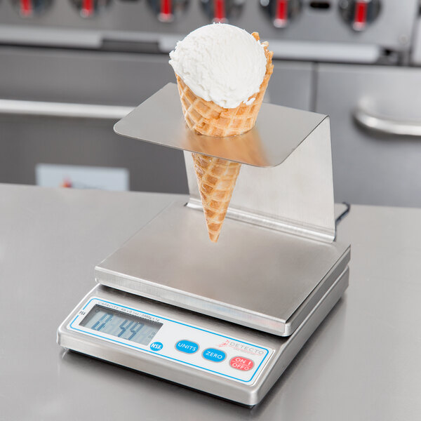 Cardinal Detecto PS4 4 lb. Electronic Portion Scale with Removable Single Cone Holder Tray