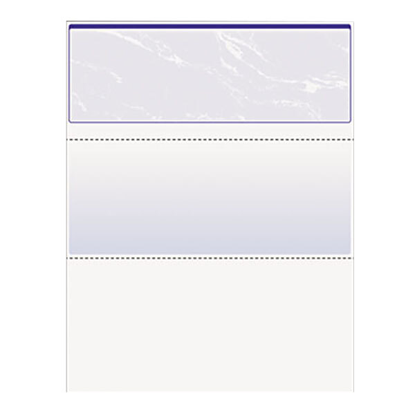 DocuGard 04501 8 1/2" x 11" Blue Marble Top 11 Feature 24# Standard Security Check Paper   - 500/Ream