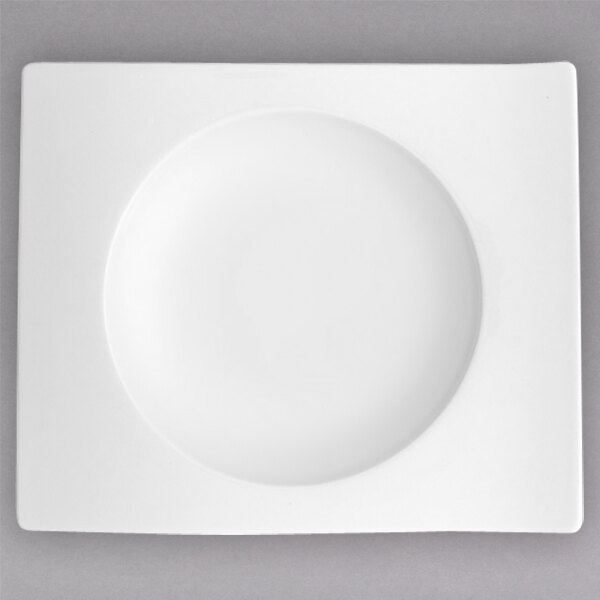 A white Villeroy & Boch rectangular porcelain bread and butter plate.