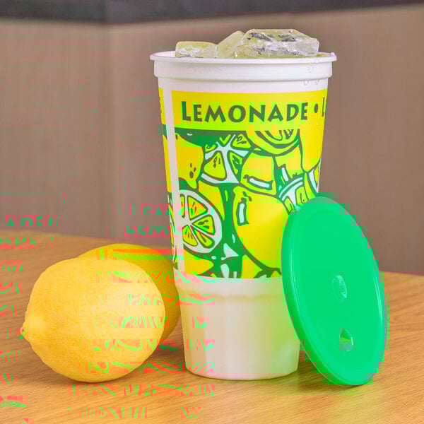 32-oz-lemonade-economy-car-cup-with-green-lid-540-case
