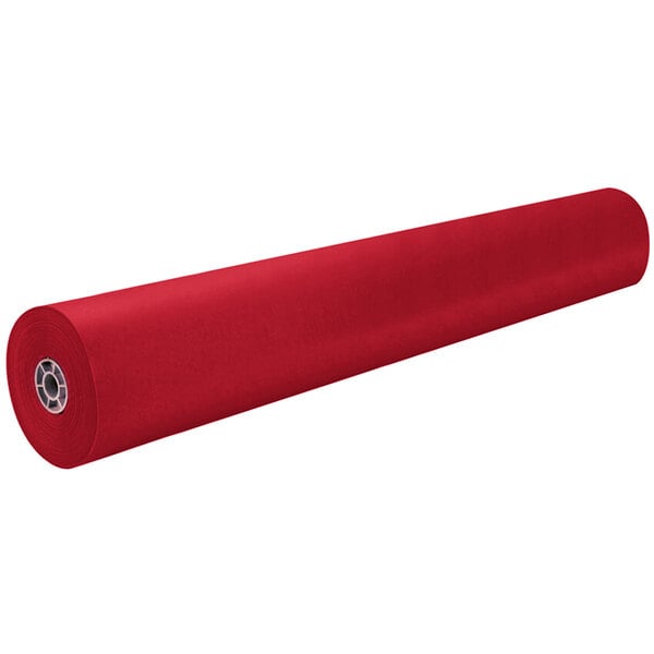 A red roll of Pacon Rainbow Duo-Finish Kraft Paper.