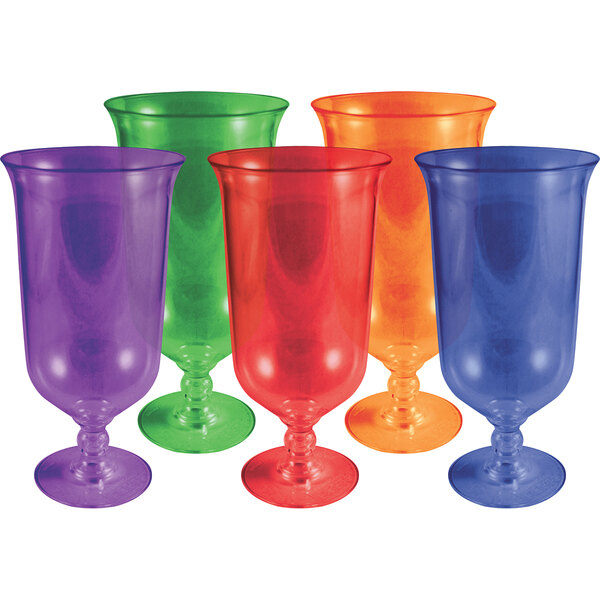 15 oz. Assorted Jewel Color Plastic Hurricane Cup 72/Case