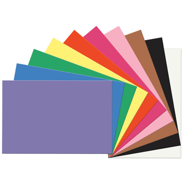 Pack of 50 Sheets 58 lbs. Assorted 24 x 36 SunWorks 6523 Construction Paper 