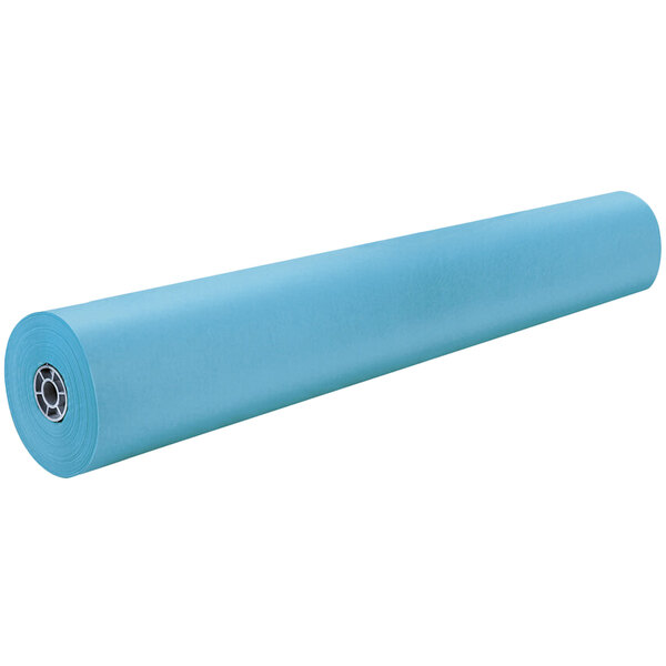 A roll of Pacon sky blue kraft paper.