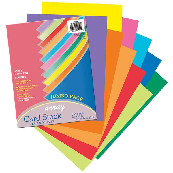 A package of Pacon cardstock in various lively colors.