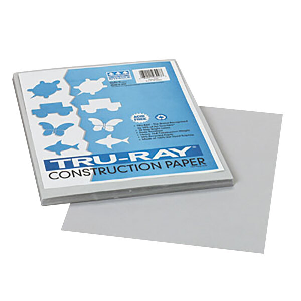A stack of gray Pacon Tru-Ray construction paper.