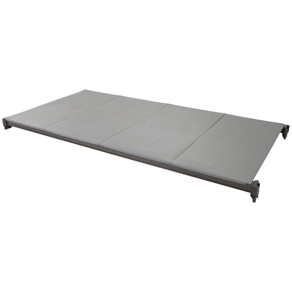 A grey Cambro solid shelf with a white background.