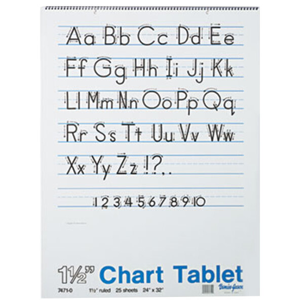 A white Pacon chart tablet with ruled lines and a manuscript cover.