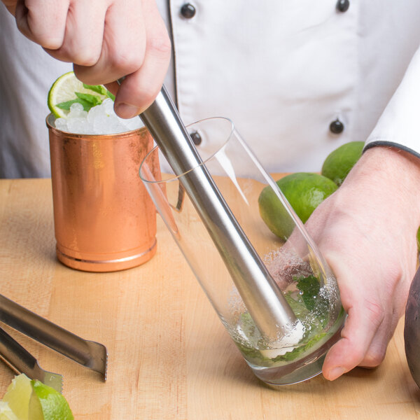 Tablecraft H4258 8 3/4" Stainless Steel Muddler with Tenderizer Head