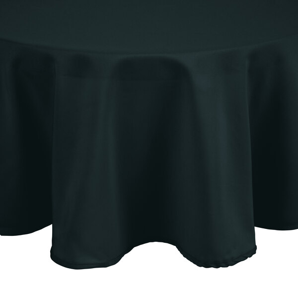 Intedge 90" Round Hunter Green 100 Polyester Hemmed Cloth Table Cover