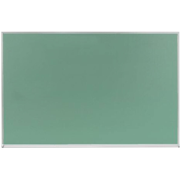 A green chalkboard with a white border.