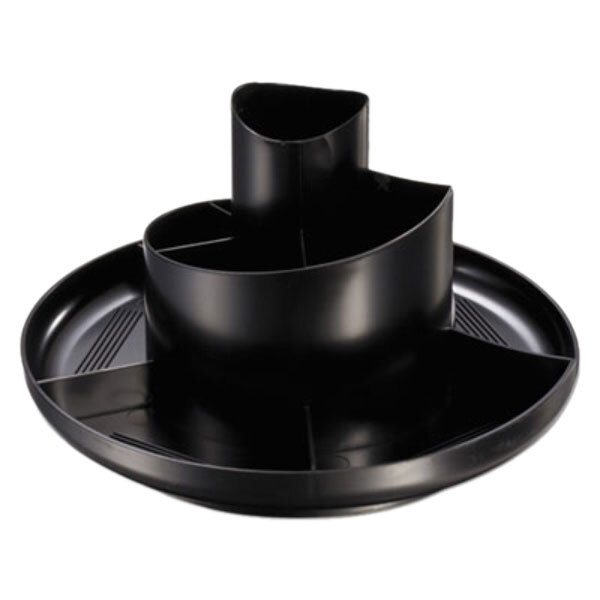 Officemate 26250 8 3/4" x 5 3/8" Black 11 Section Plastic Rotary Desk