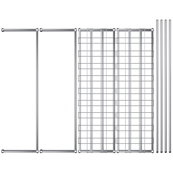 A Regency chrome wire rack with metal bars and grids.