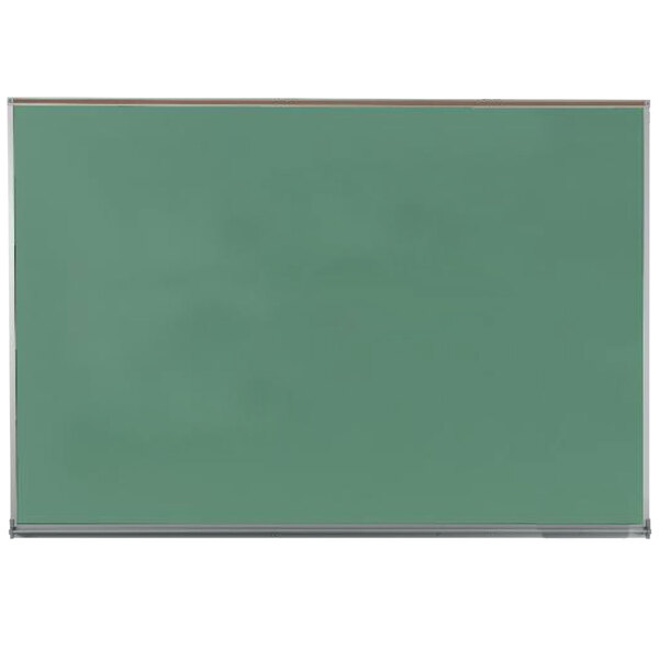 A green rectangular chalkboard with a white metal border.