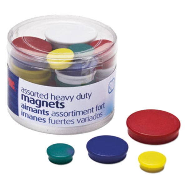 Officemate 92501 Assorted HeavyDuty Plastic Circle 30/Pack