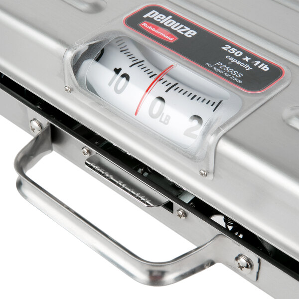 Rubbermaid FGP250SS Pelouze 250 lb. Stainless Steel Mechanical Receiving Scale Briefcase