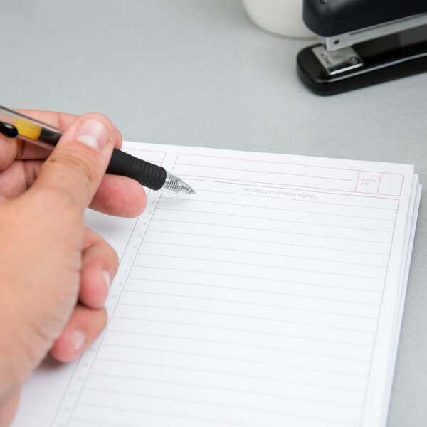 TOPS 63828 JEN Action 6 3/4" x 8 1/2" Wirebound Planner with Black Gloss Cover