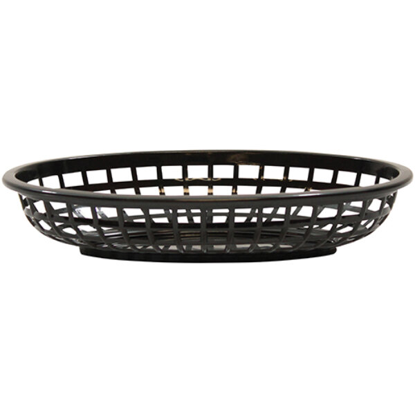 Tablecraft 1074BK 9 1/4" x 6" x 1 3/4" Black Classic Oval Plastic