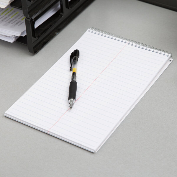 Ampad 25472 6" x 9" Gregg Ruled White Wirebound Steno Pad 12/Pack