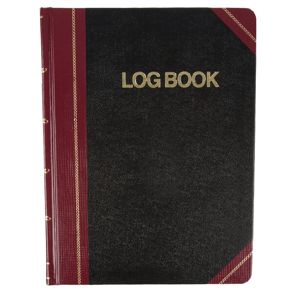 Boorum & Pease BOR G21150R 8 1/8" x 10 3/8" Black / Red Log Book