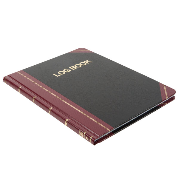 Boorum & Pease BOR G21150R 8 1/8" x 10 3/8" Black / Red Log Book