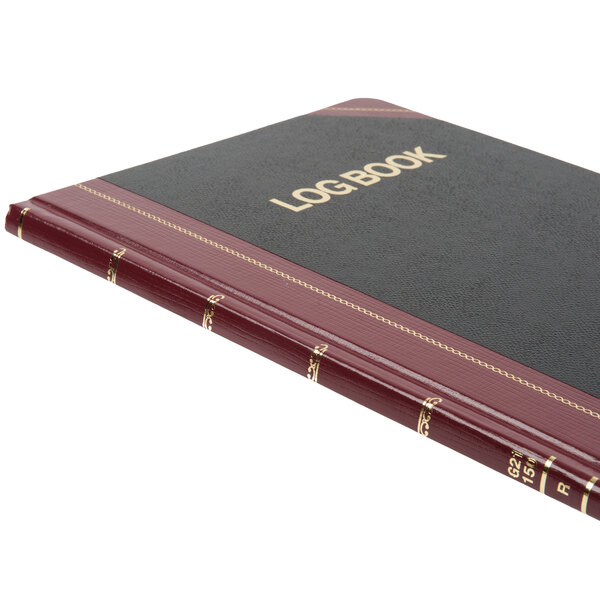 Boorum & Pease BOR G21150R 8 1/8" x 10 3/8" Black / Red Log Book