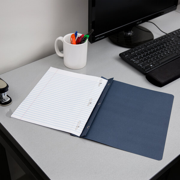 Oxford 55838EE 8 1/2" x 11" Dark Blue Clear Front Report Cover with 3