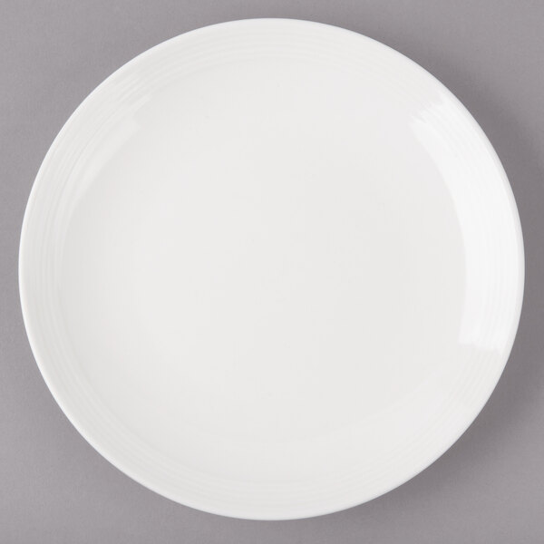 Bon Chef 1300005P Circles 6" White Porcelain Bread and Butter Plate