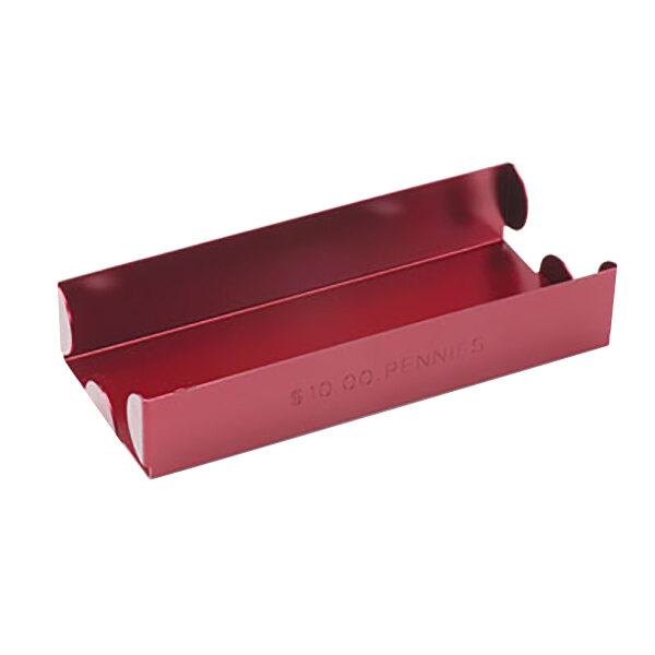 MMF Industries 211010107 Red Aluminum Rolled Coin Storage Tray 10