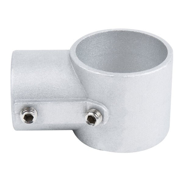An aluminum Regency joint socket with one connection and two holes for screws.