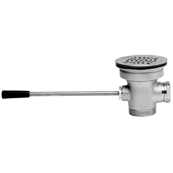 Fisher 24104 Chrome Twist Handle Waste Valve with 3 1/2" Sink Opening, 1 1/2" Drain Opening, Flat Strainer, and Overflow Port