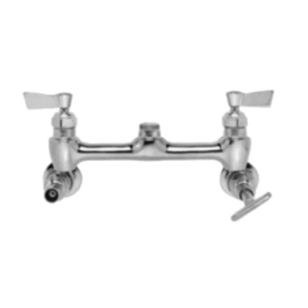 Fisher 2201 Wall Mounted 1/2" Brass Faucet Base with 8" Centers, Swivel Stems, Rigid Outlet