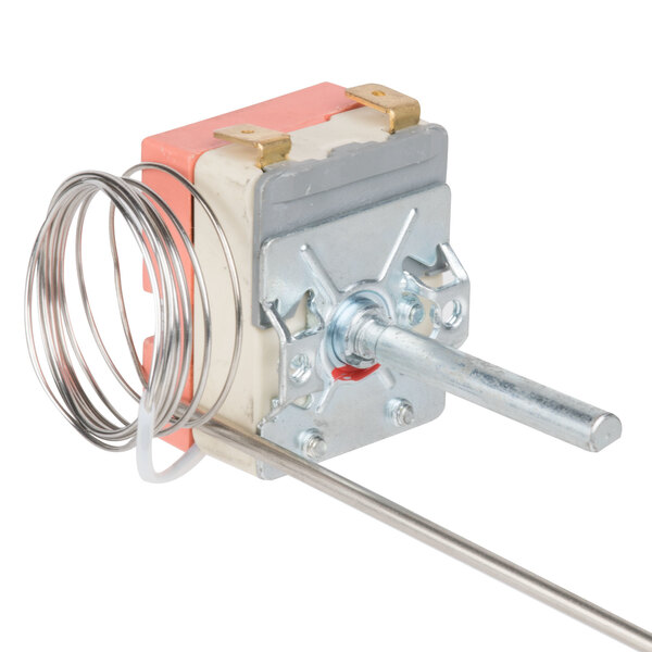 An Avantco thermostat with a wire attached.