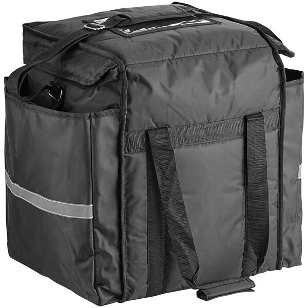 ServIt Insulated Food Delivery Bag, Black Soft-Sided Heavy-Duty Nylon ...