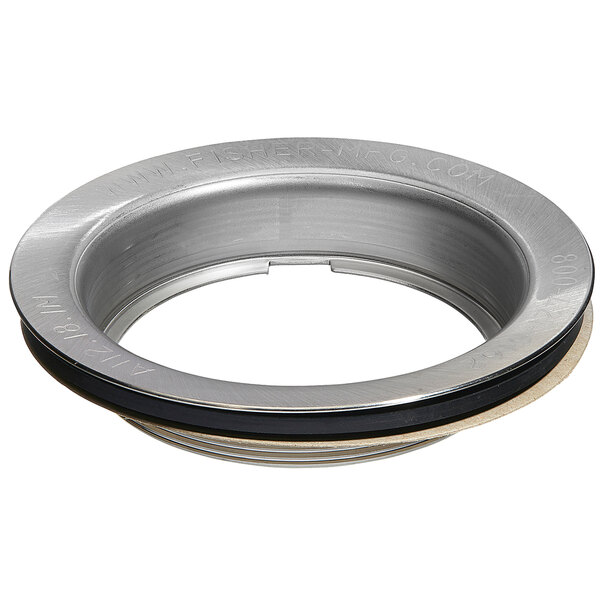 A metal Fisher DrainKing clamping ring with a black rubber seal.