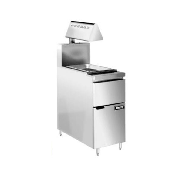 An Anets stainless steel Fri-Crisp station on a counter.