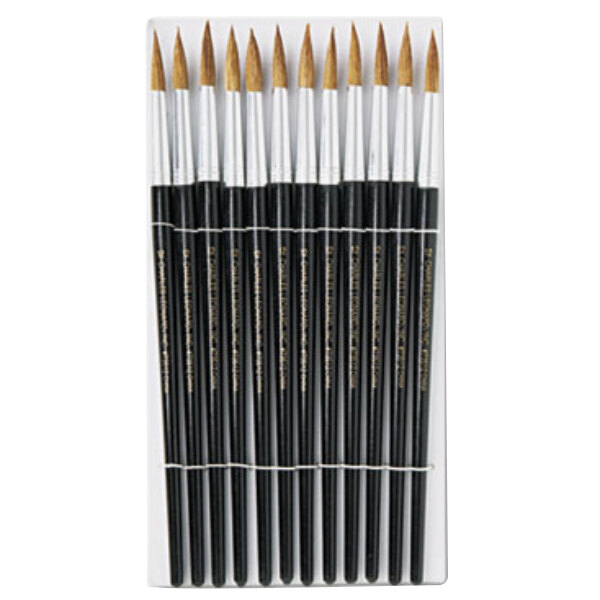 Charles Leonard 73512 12 Black Size 12 Round Camel Hair Bristle Paint Brush