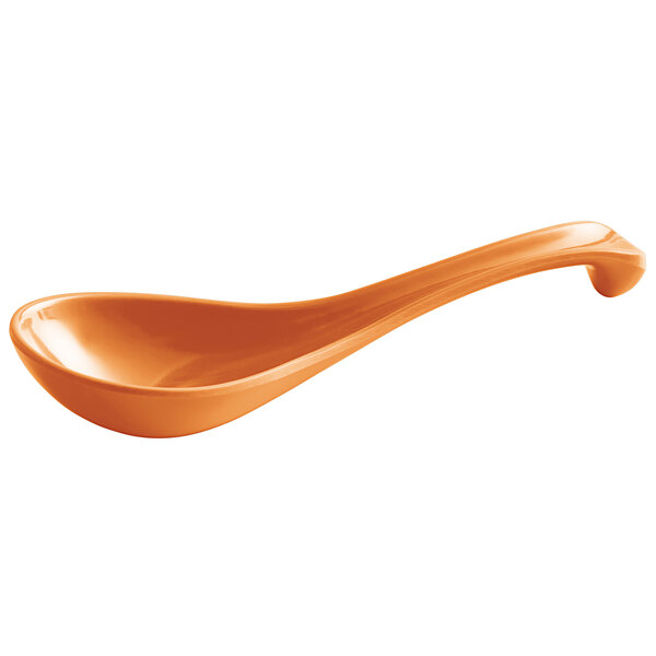 Thunder Group 7000Y 1 oz. Yellow Melamine Asian Soup Spoon / Appetizer Spoon 12/Pack