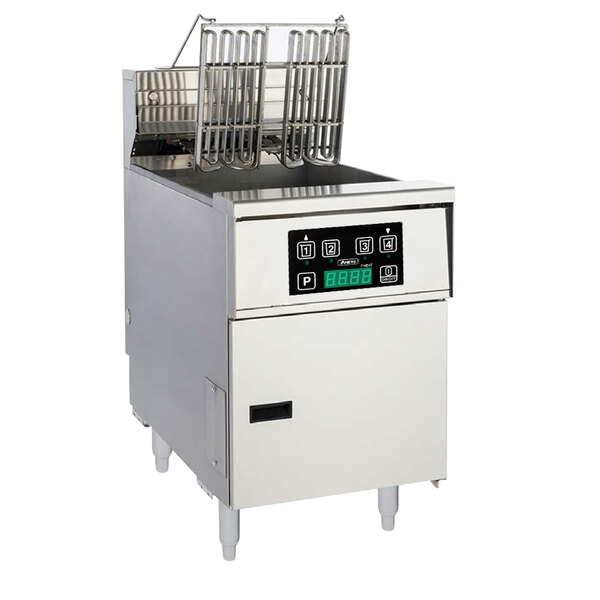Anets AEH14X D 40-50 lb. High Efficiency Electric Floor Fryer with Digital Controls - 208V, 1 Phase, 14 kW