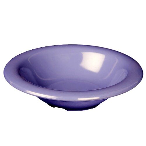 A close-up of a purple Thunder Group melamine salad bowl.