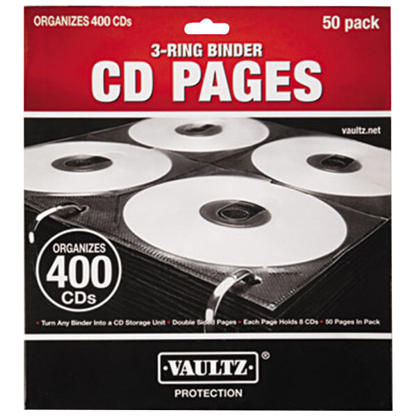 Vaultz VZ01415 Two-Sided CD Refill Page for Three-Ring Binders