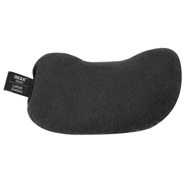 A black cushion with a black label.