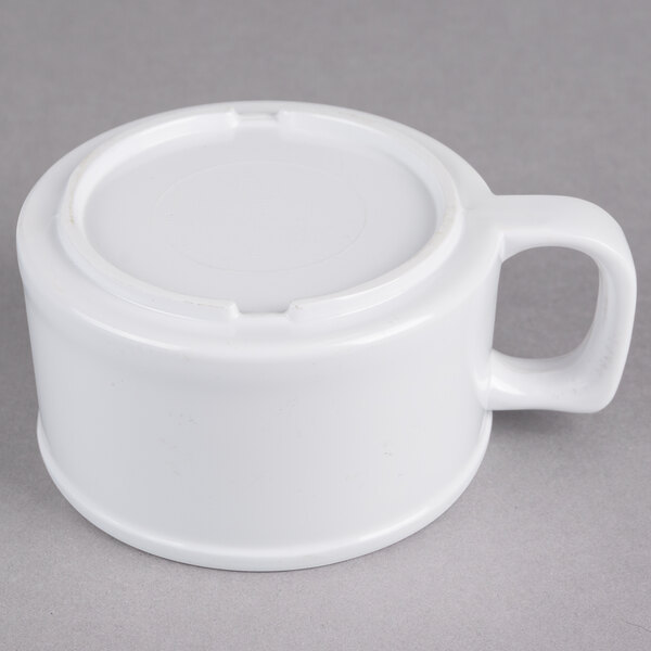 Thunder Group CR9016W 10 oz. White Melamine Soup Mug with Handle 12/Pack