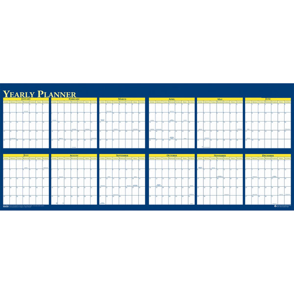 A white House of Doolittle calendar with yellow and blue text.