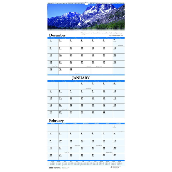 House Of Doolittle 3636 8 X 17 Recycled Scenic Monthly December 2023 January 2025 Compact